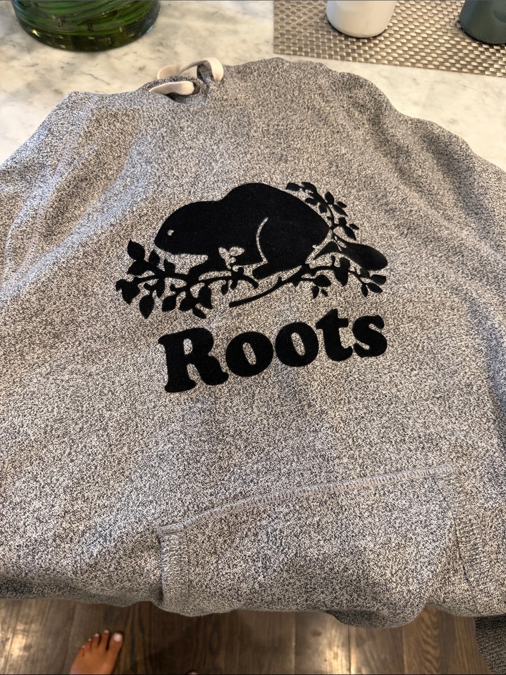 Roots kids large Grey Sweatshirt with Black Logo